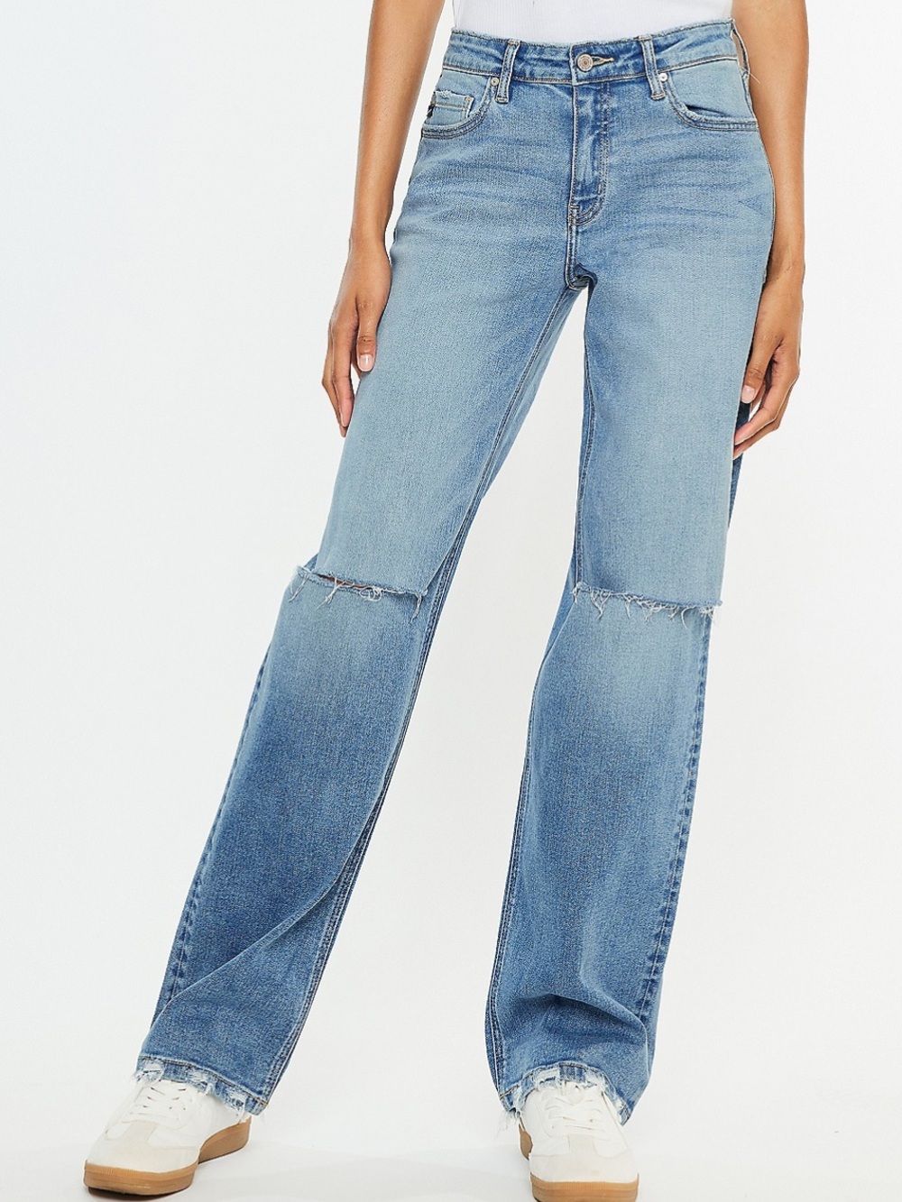 KanCan high riseOpen Ripped Straight Jean size 29